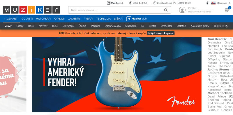 Náhľad webu Muziker