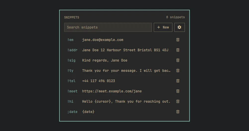 Instant Snippets